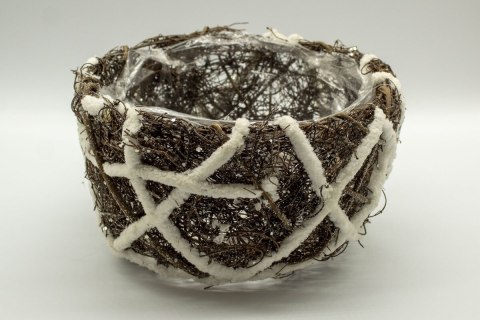 Dekoracyjna osłonka na kwiaty rattan 21cm Dekoracyjna osłonka na kwiaty rattan 21cm