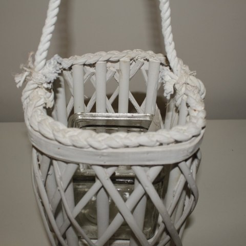 Lampion latarnia drewniana 25cm styl boho