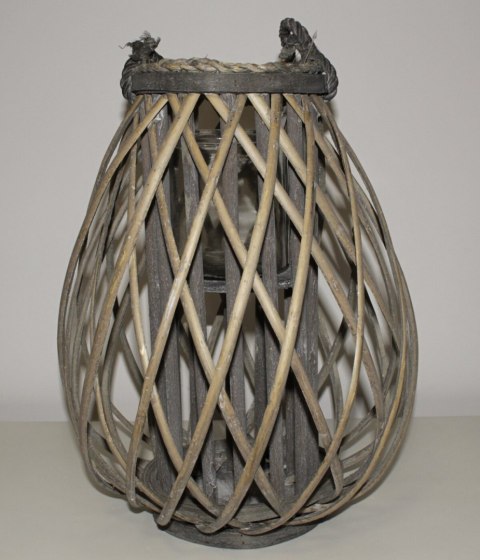 Lampion latarnia drewniana 42cm styl boho