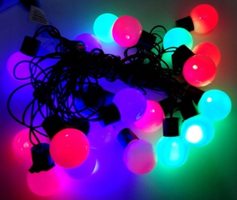 Duże lampki choinkowe 3.5cm zewnętrzne 30 LED 10.5m multikolor Duże lampki choinkowe 3.5cm zewnętrzne 30 LED 10.5m multikolor