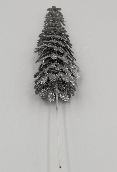 Choinka sztuczna na piku ozdoba choinkowa 21cm srebrny Choinka sztuczna na piku ozdoba choinkowa 21cm srebrny