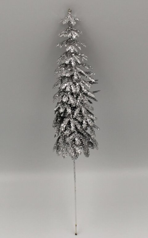 Choinka sztuczna na piku ozdoba choinkowa 21cm srebrny Choinka sztuczna na piku ozdoba choinkowa 21cm srebrny