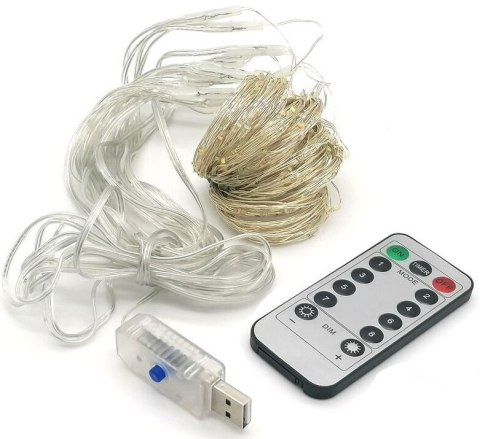 Kurtyna lampki świąteczne 300 LED 3x3m USB multikolor pilot Kurtyna lampki świąteczne 300 LED 3x3m USB multikolor pilot