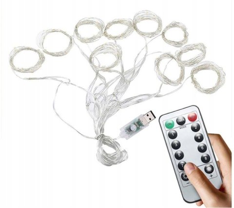 Kurtyna lampki świąteczne 300 LED 3x3m USB multikolor pilot Kurtyna lampki świąteczne 300 LED 3x3m USB multikolor pilot