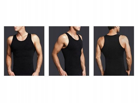 Koszulka męska wyszczuplająca modelująca podkoszulka slim XL czarna