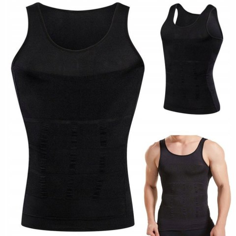 Koszulka męska wyszczuplająca modelująca podkoszulka slim XL czarna