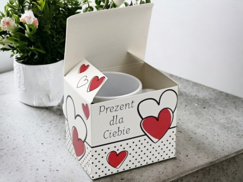 Pudełko ozdobne karton na kubek prezent kartonik do kubka Pudełko ozdobne karton na kubek prezent kartonik do kubka