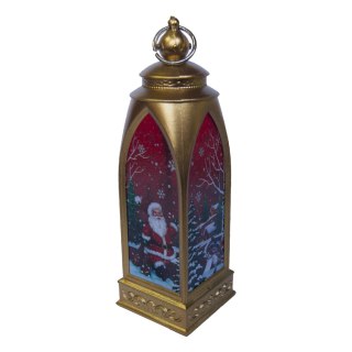 Lampion świąteczny podświetlany LED Złoty 15cm mini