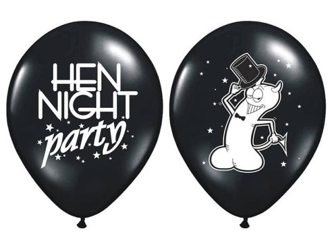 Balony 30cm Hen Night Party Pastel Black 5szt Balony 30cm Hen Night Party Pastel Black 5szt