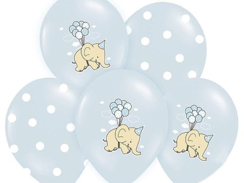 Balony 30cm Słonik Pastel Baby Blue 5szt