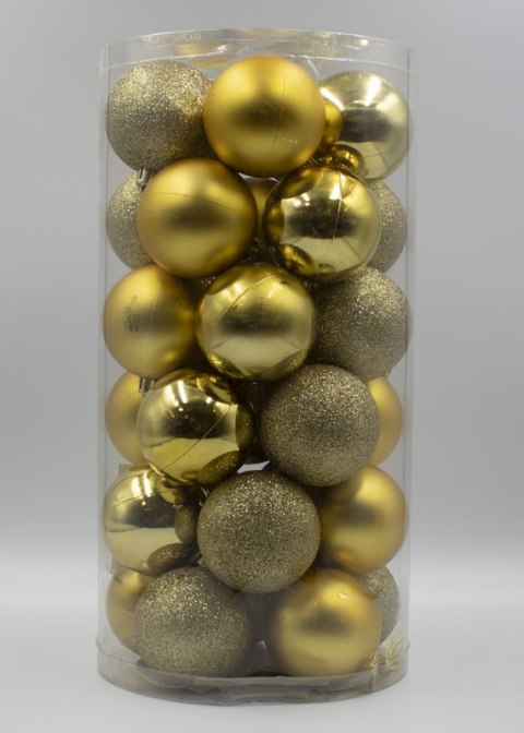 Bombki choinkowe plastikowe 6cm 30szt złote
