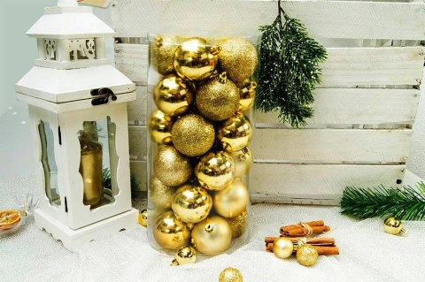 Bombki choinkowe plastikowe 6cm 30szt złote