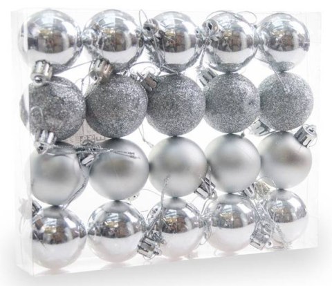 Bombki choinkowe plastikowe ozdoby świąteczne 4cm 20szt