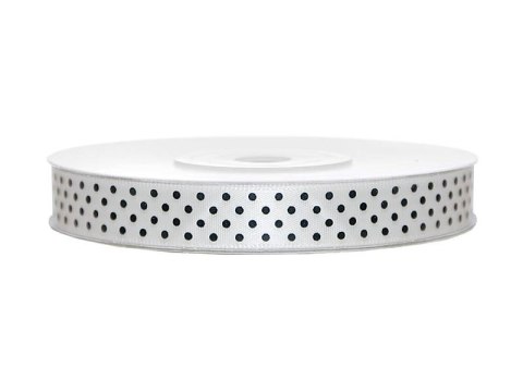 Tasiemka satynowa 12mm 25m złamana biel Tasiemka satynowa 12mm 25m złamana biel
