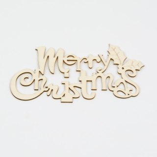 Zawieszka choinkowa drewno Merry Christmas 14x25cm
