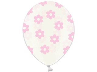 Balony 30cm Kwiatki Crystal Clear 5szt