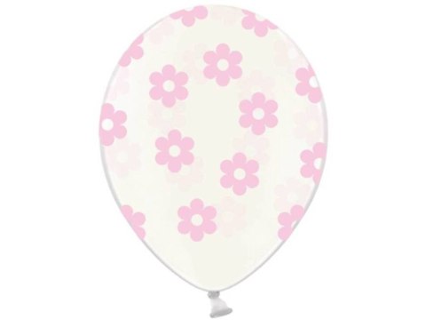 Balony 30cm Kwiatki Crystal Clear 5szt