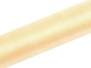 Organza tiul obszywana 16cm 9m kremowy