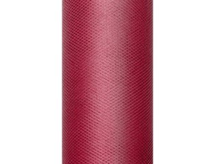 Tiul gładki dekoracyjny 15cm 9m bordo