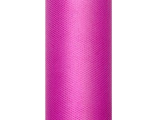 Tiul gładki dekoracyjny 15cm 9m fuksja