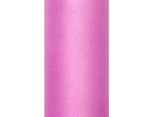 Tiul gładki dekoracyjny 15cm 9m różowy