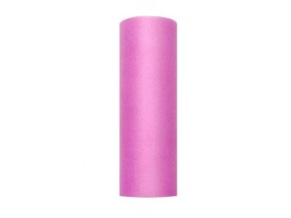 Tiul gładki dekoracyjny 15cm 9m różowy