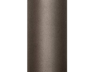 Tiul gładki dekoracyjny 30cm 9m brąz