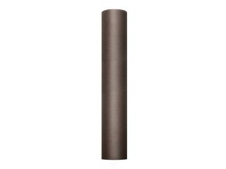 Tiul gładki dekoracyjny 30cm 9m brąz