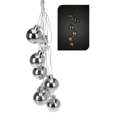 Bombki szklane podświetlane 8 LED 6cm ozdoba świąteczna Bombki szklane podświetlane 8 LED 6cm ozdoba świąteczna