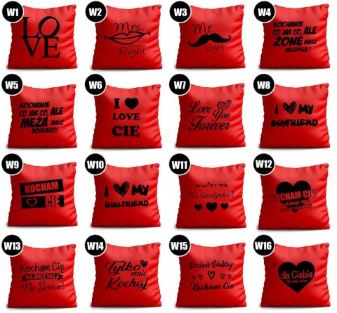 Poduszka satynowa prezent Walentynki dla dziewczyny chłopaka żony męża