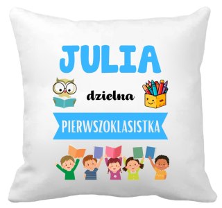 PODUSZKA Z IMIENIEM DZIECKA DLA DZIEWCZYNKI CHŁOPCA PASOWANIE NA UCZNIA #
