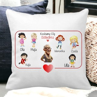 Poduszka z nadrukiem prezent DZIEŃ DZIADKA personalizacja imiona wnuków #