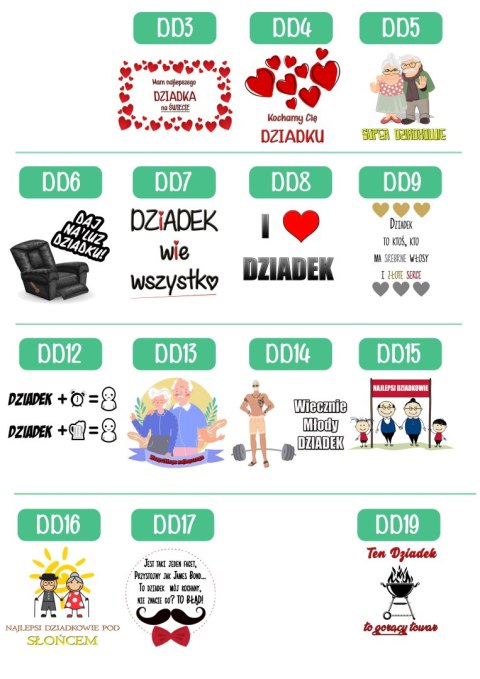 Poduszka z nadrukiem prezent Dzień Dziadka różne wzory dziadek