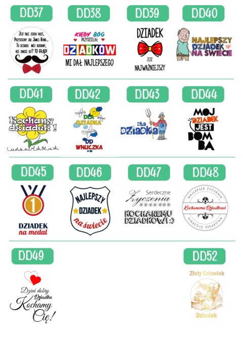 Poduszka z nadrukiem prezent Dzień Dziadka różne wzory dziadek