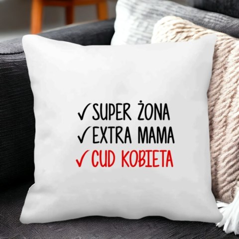 Poduszka z nadrukiem prezent Dzień Kobiet dla koleżanki dziewczyny mamy