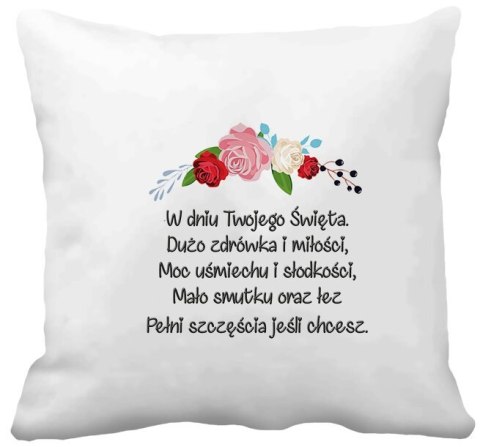Poduszka z nadrukiem prezent Dzień Kobiet dla koleżanki dziewczyny mamy