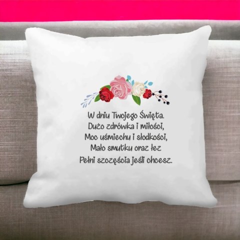Poduszka z nadrukiem prezent Dzień Kobiet dla koleżanki dziewczyny mamy