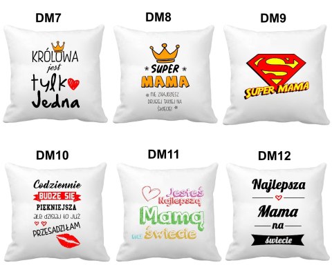 Poduszka z nadrukiem prezent na Dzień Matki dla mamy różne wzory