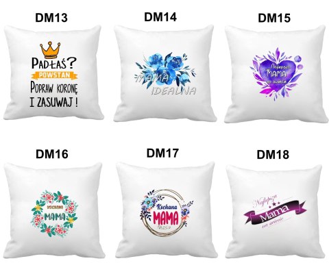 Poduszka z nadrukiem prezent na Dzień Matki dla mamy różne wzory