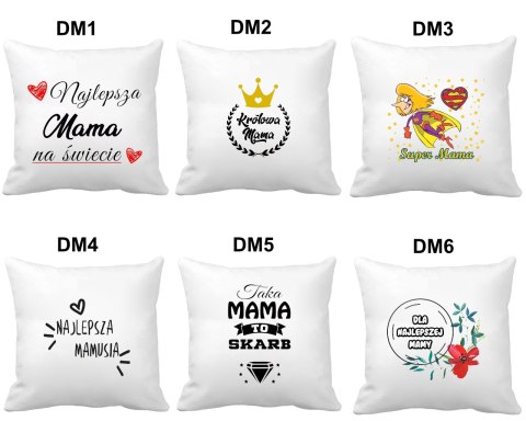 Poduszka z nadrukiem prezent na Dzień Matki dla mamy różne wzory