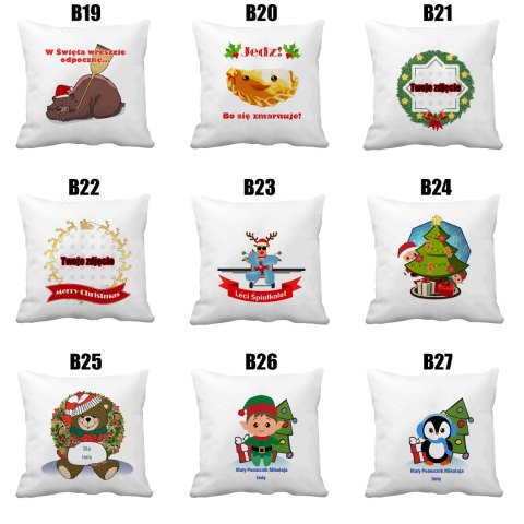Poduszka z nadrukiem Boże Narodzenie święta mikołajki