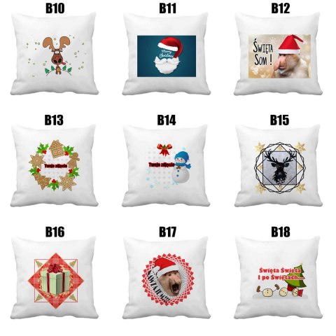 Poduszka z nadrukiem Boże Narodzenie święta mikołajki