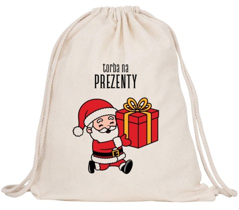 Świąteczny worek na prezenty mikołajki Boże Narodzenie eko plecak 42x34
