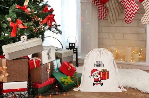 Świąteczny worek na prezenty mikołajki Boże Narodzenie eko plecak 42x34