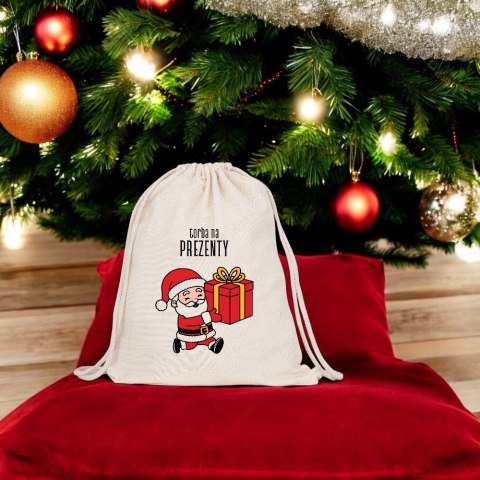 Świąteczny worek na prezenty mikołajki Boże Narodzenie eko plecak 42x34