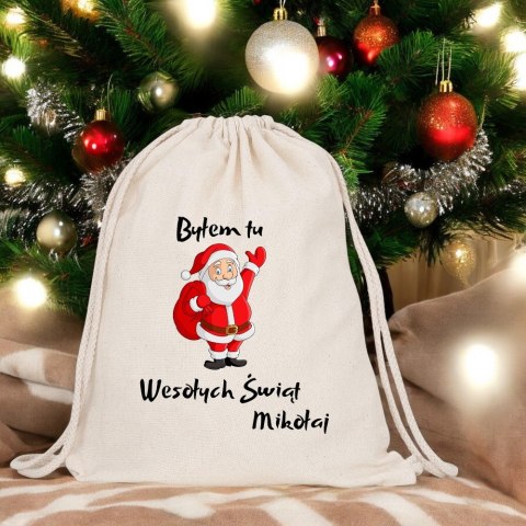 Świąteczny worek na prezenty mikołajki Boże Narodzenie eko plecak 42x34