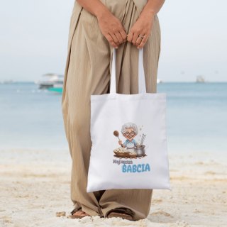TORBA BAWEŁNIANA PREMIUM NA ZAKUPY Z NADRUKIEM PREZENT DZIEŃ BABCI