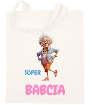 TORBA BAWEŁNIANA PREMIUM NA ZAKUPY Z NADRUKIEM PREZENT DZIEŃ BABCI