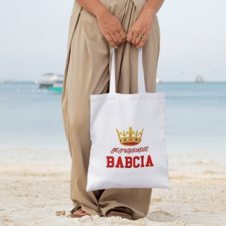 TORBA BAWEŁNIANA PREMIUM NA ZAKUPY Z NADRUKIEM PREZENT DZIEŃ BABCI