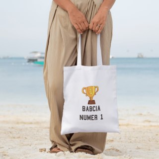 TORBA BAWEŁNIANA PREMIUM NA ZAKUPY Z NADRUKIEM PREZENT DZIEŃ BABCI